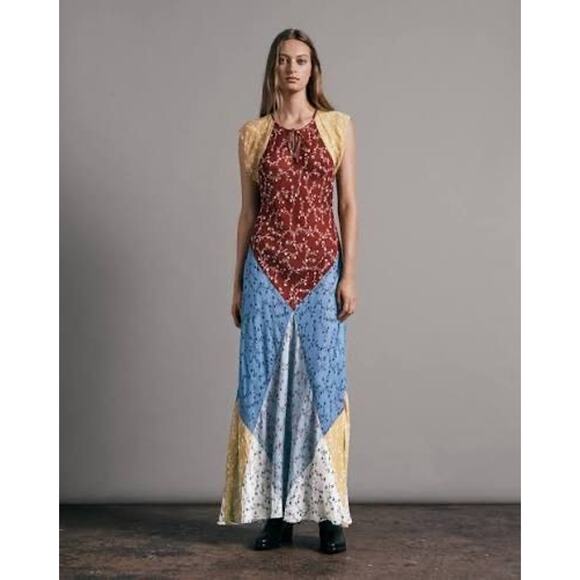 NWT rag & bone Floral Patchwork Maxi Dress Sz XS $525 MSRP - Picture 1 of 3